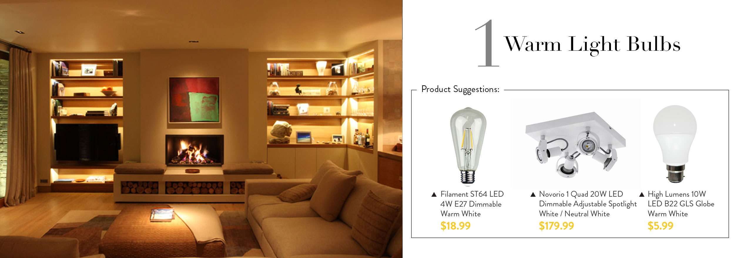 Warm light bulbs for living deals room